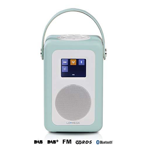 LEMEGA M1+ Radio Numérique Portable avec Dab, Dab+, Radio FM, Bluetooth, Horloges Et Alarmes Cuir Bleu Clair