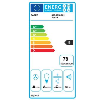 FABER Hotte decorative murale Stilo Confort black mat largeur 60 cm, 700m3/h