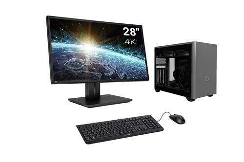 Pack Mini-PC Evolution Watercooling, Intel i7-9700KF, Geforce RTX 3070, 32Go RAM, 500Go SSD M.2 PCIe, 3To HDD, écran 28 4K, c/s et Win 10