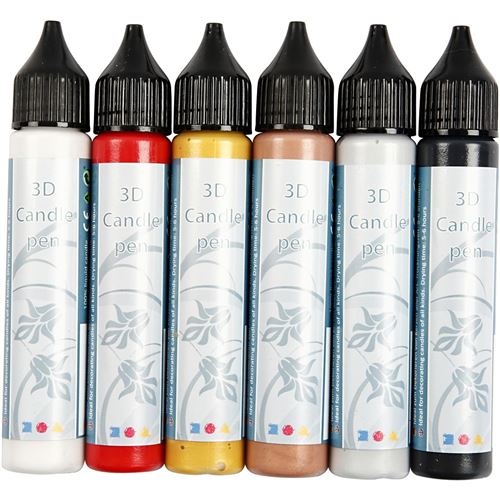 Creotime Stylos décoratifs pour bougies classiques 6 pièces multicolores