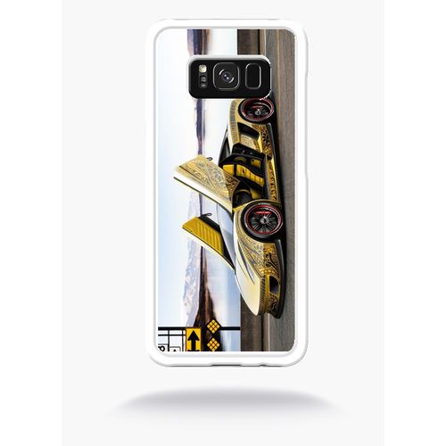 Coque Tuning Voiture Jaune Compatible Samsung S8+ Bord Transparent