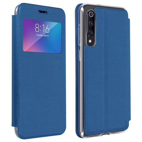 Etui pour Xiaomi Mi 9 SE avec Fenêtre Porte-carte Fonction Support Vidéo bleu