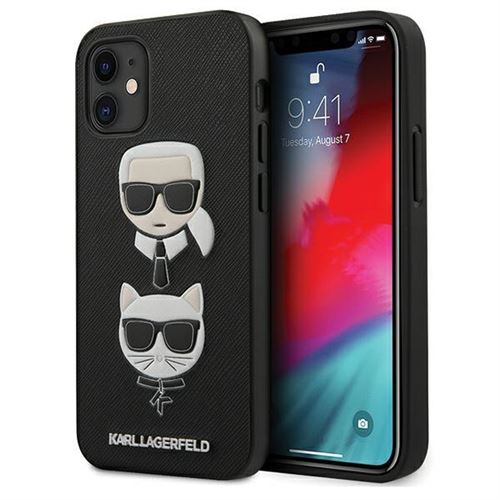 karl lagerfeld klhcp12ssakickcbk iphone 12 mini 5,4 noir saffiano ikonik karl choupette head