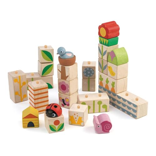 Tender Toys blocs Bois de jardin junior 12 x 3 x 3,6 cm
