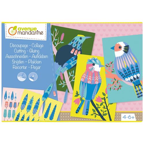 Création papier - Collage d'oiseaux - Loisir créatif - 4 ans et +