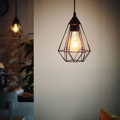 Suspension en mÃ©tal filaire diamÃ¨tre 17.5cm Tarbes - Noir