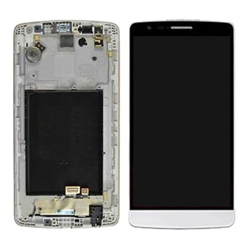 Ecran tactile + LCD blanc montés sur châssis métallique de remplacement pour LG G3S Mini (D722 / D724)