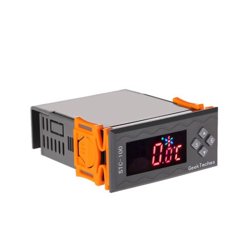 KKmoon10A DC110-240V Thermostat Digital LED Affichage -50~110℃, Contrôleur de Température 2 Relais avec NTC Capteur, Refroidissement, Réchauffement ℃&℉, Fonction d'Alarme