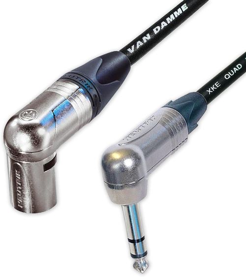 Van Damme câble Neutrik XLR à Jack coudé Câble équilibré interconnexion 5 m