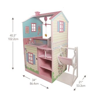 Teamson Kids En Bois Double Face Jouet Pour Enfant Pretend Role Jouer Fun Chambre Play Maison De Poupee Achat Prix Fnac