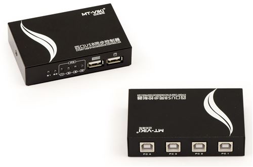 KM SYNCHRONIZER USB - 4 PORTS - Avec CORDON 1 clavier + 1 souris partagés en même temps sur 4 PC !