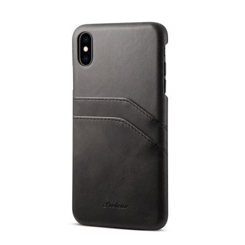 Coque en TPU + PU rigide avec 2 porte-cartes noir pour votre Apple iPhone XS Max 6.5 pouces