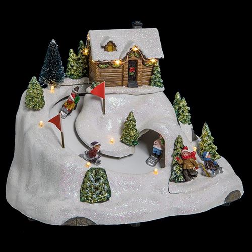Village de Noël piste de luge animé et lumineux