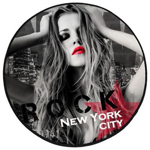 Douceur d'interieur tapis rond velours polyester, diva rouge 90