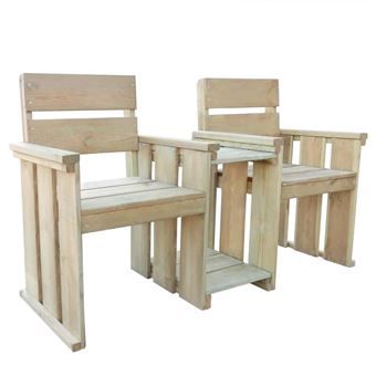 Vidaxl Banc De Jardin A 2 Places 150 Cm Pinede Impregnee Fsc