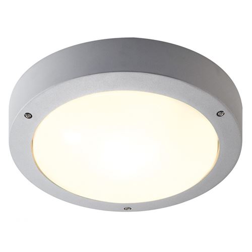 DRAGAN Détect. applique plafonnier, gris argent, E27 max. 2x 24W, IP44
