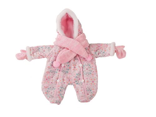 Combinaison rose écharpe bébé 30-33cm