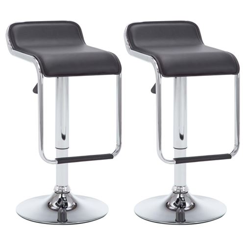 vidaXL Tabouret de bar pivotant 2 pcs Similicuir 34,5x50,5x89 cm Noir