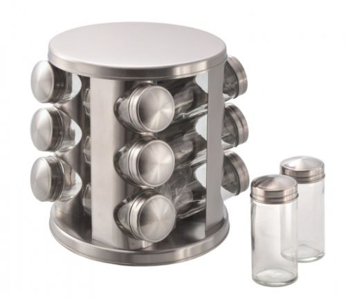 support Lineà épices acier inoxydable 17,5 x 19 cm argent