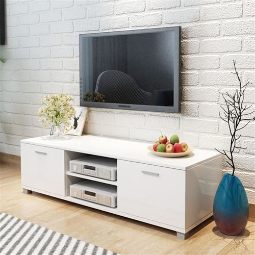 vidaXL Tv-meubel 140x40,3x34,7 cm hoogglans wit