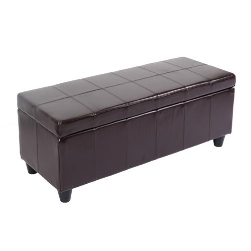 Mendler - Banquette avec coffre - Cuir - Marron - 112x45x45cm - Image 3