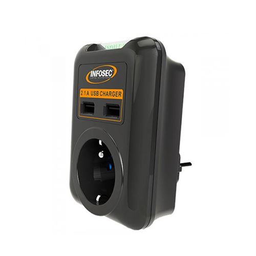 INFOSEC Parasurtenseur S1 USB NEO - 1 Prise FR + 2 ports USB
