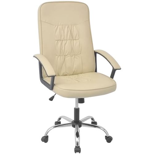 vidaXL Bureaustoel 67x70 cm kunstleer gebroken wit