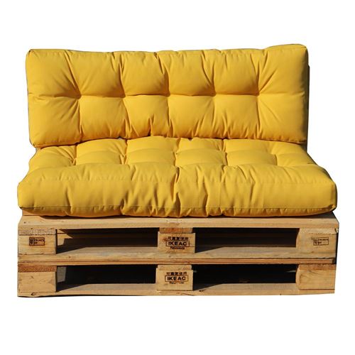 Set 2 coussins palette d'extérieur RIOU Moutarde 120 x 80 x 15 cm