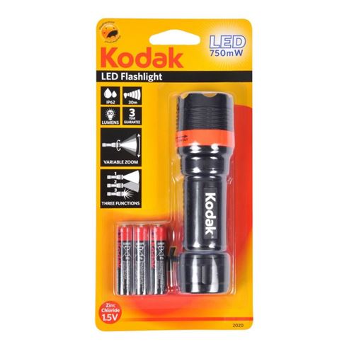Kodak Lampe Torche Led Flashlight 15Cm Noir