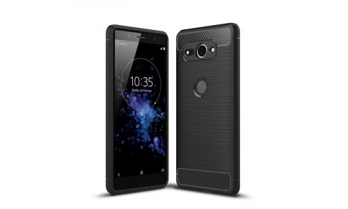 Coque pour XPERIA XZ2-Compact noire aspect carbone