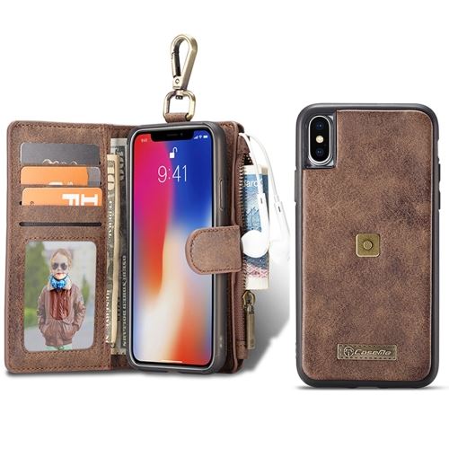 Iphone X / Xs Coque Protection Plastique Detachable Marron Als81549