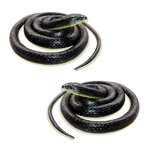 Faux Serpent En Caoutchouc Réaliste 80 Cm Pour Farces - Avec Ficelle Et Clip, Parfait Pour Halloween Et Poisson D'avril