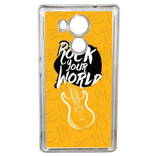 Coque Rock Your World Fond Orange Compatible Mate 8 Transparent