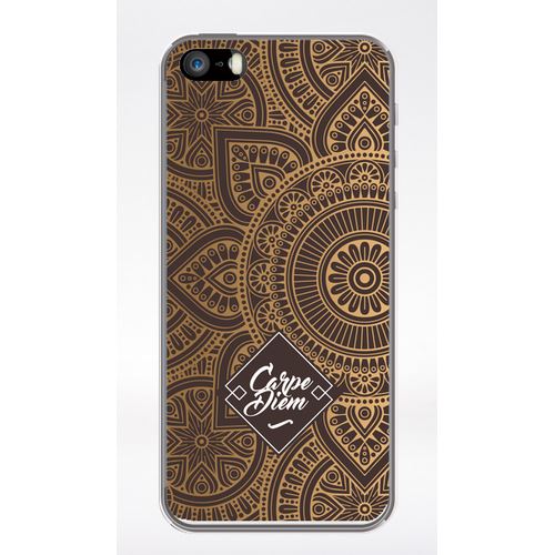 Coque Carpe Diem Modif Orient Fond Marron Compatible Iphone 5 Transparent
