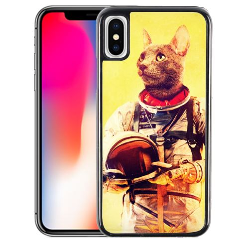 Coque pour iPhone XS animal astronaute chat