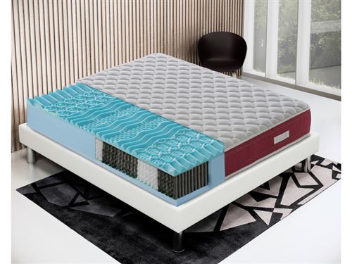 Matelas 120x190 orthopédique à ressorts ensachés indépendants à 9 zones et mémoire de forme 'Domy'