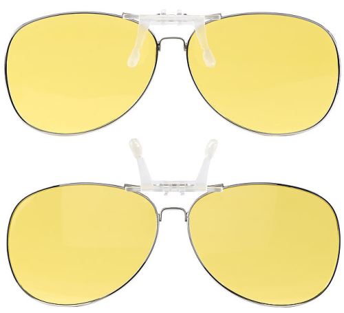 2 surlunettes à clip pour conduite nocturne - Aviateur
