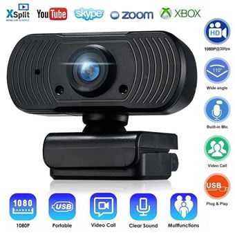 Webcam MTM Webcam Full HD 1080P USB 2.0 Webcaméra avec Microphone