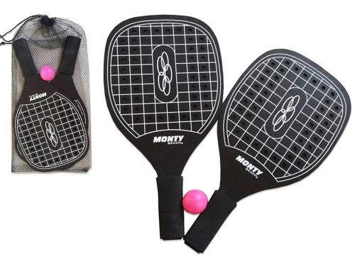 Set 2 raquettes en bois noir + balle eva