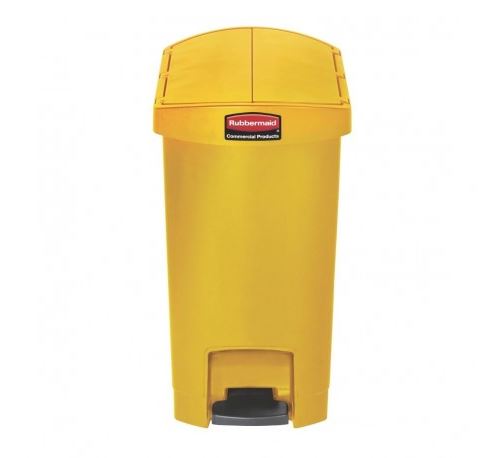 Poubelle à pédale frontale étroite jaune 30l slim jim end step on