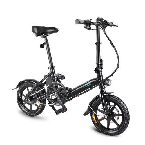 Vélo électrique FIIDO D3 Noir - Guidon pliable, 14 , 250W, Batterie intégrée 7.8Ah
