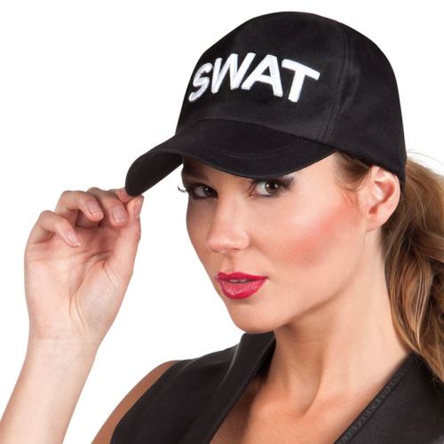casquette noire swat taille ajustable - 97045