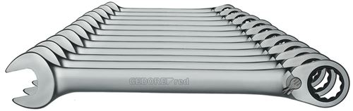 Gedore RED 3300873 Combination Ratchet Wrench Set 12 Pieces 8-19 mm