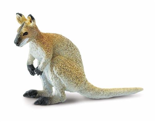 Safari animaux sauvages Wallaby junior 9 cm marron clair/blanc