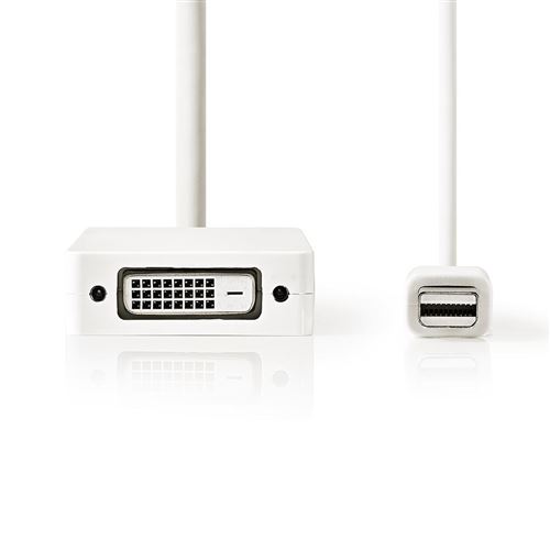 Mini câble Display Port Nedis CCGP37460WT02 Blanc