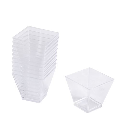 L3C VERRINE MINI APERITIF CARRÉ - 6CL X25 EN PS TRANSPARENT