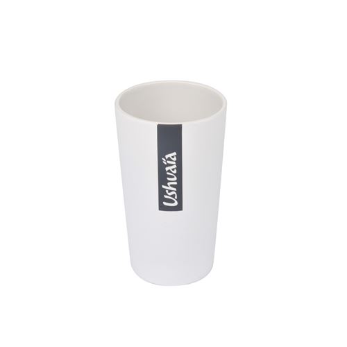 gobelet ceramique effet soft touch theme bali blanc - licence ushuaia