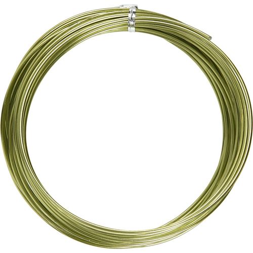 Creotime fil aluminium 10 m rond 2 mm vert
