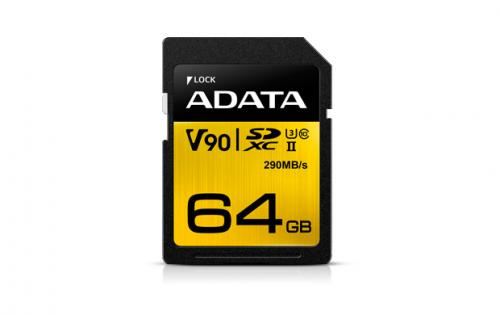 ADATA Premier ONE - Carte mémoire flash - 64 Go - UHS-II U3 / Class10 - SDXC UHS-II