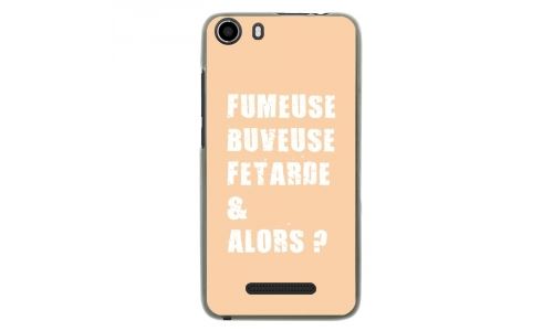Coque souple pour Wiko Lenny 2 avec impression Motifs fumeuse et alors beige